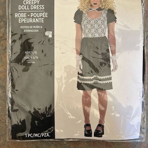 Creepy Doll Dress Gothic Halloween Costume L/XL - Picture 1 of 6